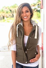 Image result for British Women Puffer Vest and Hoodie