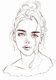 Image result for Women Face Sketch