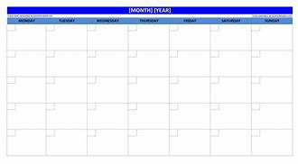 Image result for Blank Monthly Calendar Excel