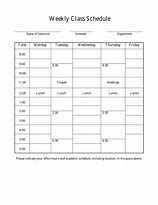 Image result for Weekly Class Schedule