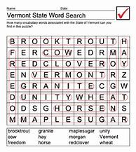 Image result for Vermont Word Search