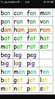 Image result for Preschool Three Letter Words