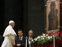 Image result for Pope Praying to Mary Icon