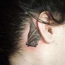 Image result for Bat Tattoo Behind Ear