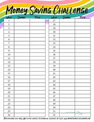 Image result for Money Saving Challenges Printable