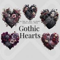 Image result for Gothic Heart Clip Art Black and White