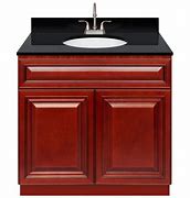 Image result for Cherry Bathroom Vanity with Black Top