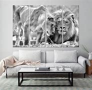 Image result for Black and White Lion Canvas Art