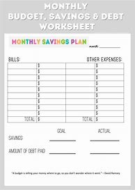 Image result for Savings Budget Sheet