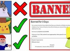 Image result for Roblox Bans Crimes Meme