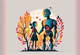 Image result for Robot and Human Love Art