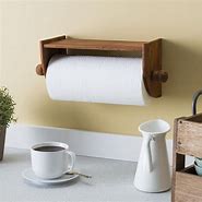 Image result for Paper Towel Roll Holder with Top Storage Shelf Wall Mount Bathroom Wood