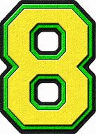Image result for Number 8 White On Yellow