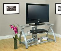 Image result for Glass Shelf TV Stand