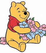 Image result for Winnie the Pooh Holding Flowers