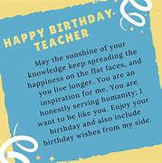 Image result for Happy Birthday Teacher Poem