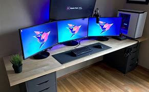 Image result for Small Desk PC Setup