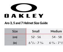 Image result for Oakley Snowboard Helmet Size Chart