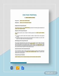Image result for 1 Page Proposal Template Word