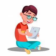 Image result for Boy with an iPad Clip Art