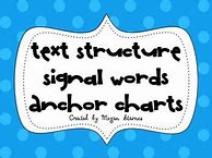 Image result for signals word anchor charts