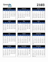 Image result for 2103 Calendar