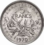 Image result for Republique Francaise 5 Francs