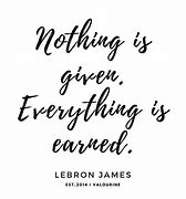 Image result for LeBron James Quotes Earn Not Given