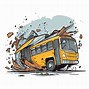 Image result for Cartoon Bus Crash