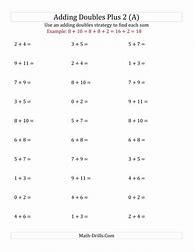 Image result for Addition Worksheets Doubles Plus 2