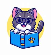 Image result for Cartoon Cat Reading Book