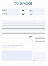 Image result for Blank Tax Invoice