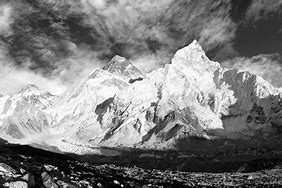 Image result for Mount Everest Black and White
