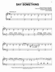 Image result for Easy Piano Sheet Say Something Words
