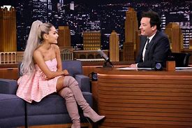Image result for Ariana Grande Pink Dress On Jimmy Fallon