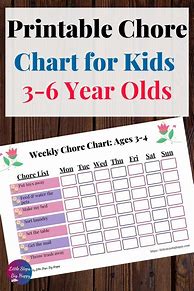 Image result for 6 Year Old Chore Chart
