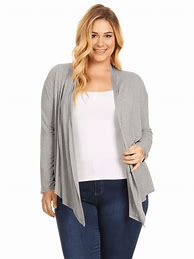 Image result for Two Piece Top Shirt and Cardigan Plus Size
