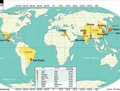 Image result for 10 Most Populated Cities in the World Map