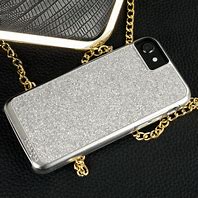Image result for Silver iPhone with Glitter Case