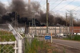 Image result for Power Plant On Fire at Night
