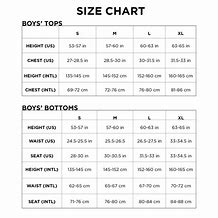 Image result for Youth XL Size Chart