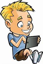 Image result for Using iPad Cartoon Boy