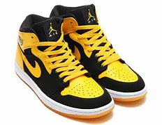 Image result for Black and Yellow Air Jordan Shoes