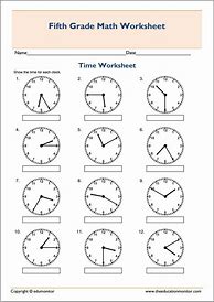 Image result for 5th Grade Time Worksheets