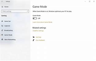 Image result for Game Mode Settings Windows 1.0