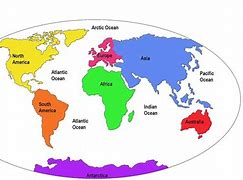 Image result for Globe with Continents and Oceans Labeled