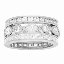 Image result for Sterling Silver Cubic Zirconia Wedding Rings