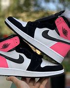 Image result for Pink and Black Air Jordan Shoes
