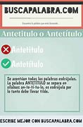Image result for antet�tulo