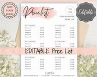 Image result for Salon Price List Sample